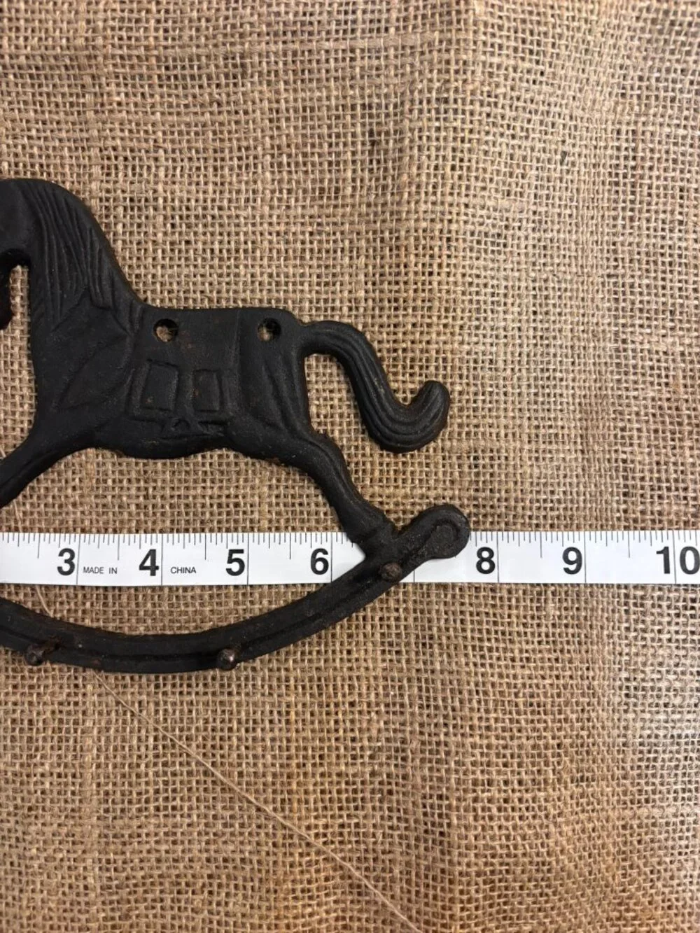 VTG Cast Iron Rocking Horse Utensil Set Wall Decor *missing one utensil*